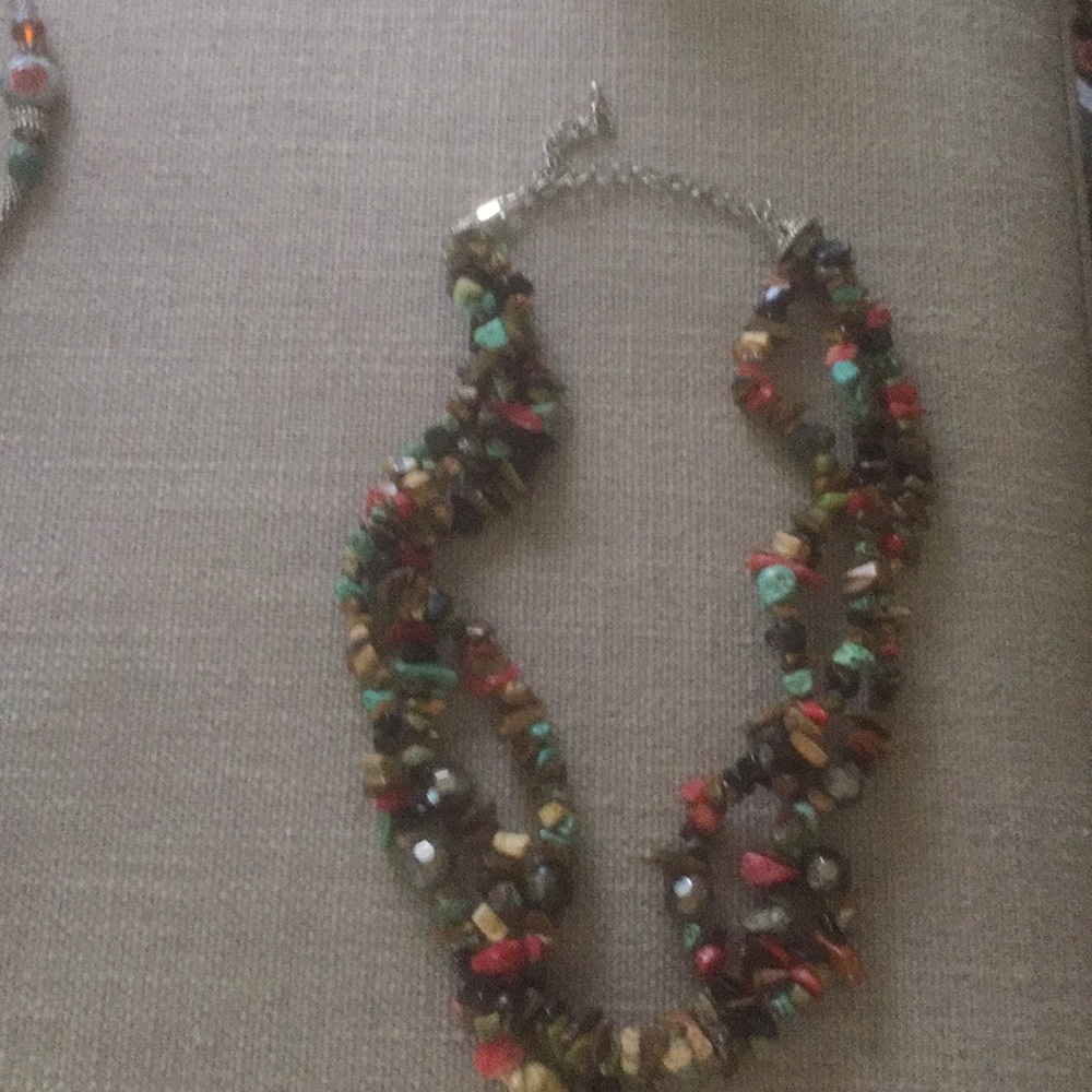 Multi colored beaded necklace.